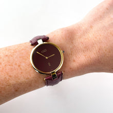 Load image into Gallery viewer, Vintage Cartier Must Vendôme Vermeil Large Quartz Watch - Gold-Plated Silver 925 with Burgundy Dial - Boxed