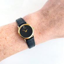 Load image into Gallery viewer, Ladies' Gold-Plated Raymond Weil Quartz Watch with Leather Strap and Black Dial