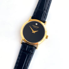 Load image into Gallery viewer, Ladies' Gold-Plated Raymond Weil Quartz Watch with Leather Strap and Black Dial