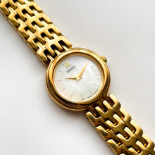 Load image into Gallery viewer, Vintage 1990s Gold-Plated Ladies' Seiko Quartz Watch with Round Mother of Pearl Dial