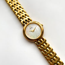 Load image into Gallery viewer, Vintage 1990s Gold-Plated Ladies' Seiko Quartz Watch with Round Mother of Pearl Dial