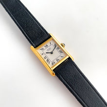 Load image into Gallery viewer, Ladies' 1990s Seiko Tank Quartz Watch With Black Leather Strap