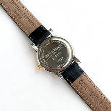 Load image into Gallery viewer, Ladies' Gold-Plated Christian Bernard Quartz Watch with Black Leather Strap