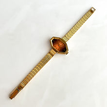Load image into Gallery viewer, 1970s Gold-Plated Citizen Mechanical Watch with Octagon Case and Orange Dial