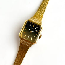 Load image into Gallery viewer, 1978 Gold-Tone Mechanical Seiko Watch with Green Gradient Dial