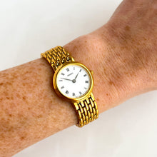 Load image into Gallery viewer, Vintage 1990s Gold-Plated Ladies' Seiko Quartz Watch with Round White Dial