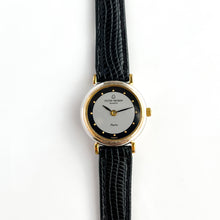 Load image into Gallery viewer, Vintage Ladies' Two-Tone Michel Herbelin Watch with Black Leather Strap - Boxed