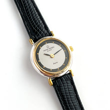 Load image into Gallery viewer, Vintage Ladies' Two-Tone Michel Herbelin Watch with Black Leather Strap - Boxed