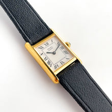 Load image into Gallery viewer, Ladies' 1990s Seiko Tank Quartz Watch With Black Leather Strap