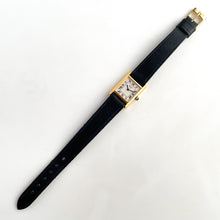 Load image into Gallery viewer, Ladies' 1990s Seiko Tank Quartz Watch With Black Leather Strap