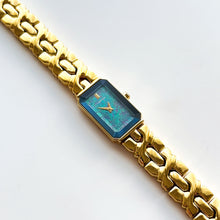 Load image into Gallery viewer, Very Rare 1995 Gold-Plated Lassale (Seiko) Quartz Watch with Stunning Blue and Pink Dial and Faceted Glass