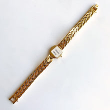 Load image into Gallery viewer, Very Rare 1990s Gold-Plated Lassale (Seiko) Quartz Watch with Pink Dial and Faceted Crystal