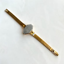 Load image into Gallery viewer, 1970s Gold-Plated Citizen Mechanical Watch with Octagon Case and Orange Dial