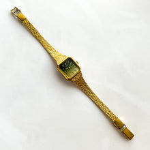 Load image into Gallery viewer, 1978 Gold-Tone Mechanical Seiko Watch with Green Gradient Dial