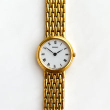 Load image into Gallery viewer, Vintage 1990s Gold-Plated Ladies' Seiko Quartz Watch with Round White Dial