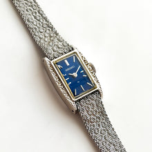 Load image into Gallery viewer, 1972 Silver-Tone Seiko Mechanical Watch with Blue Dial and Mesh Bracelet