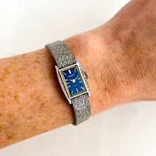 Load image into Gallery viewer, 1972 Silver-Tone Seiko Mechanical Watch with Blue Dial and Mesh Bracelet