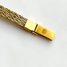 Load image into Gallery viewer, Ladies' Vintage Gold-Plated Tissot Quartz Watch with Braided Bracelet & Black Dial - Boxed