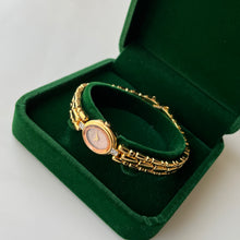 Load image into Gallery viewer, Very Rare 1995 Gold-Plated Lassale (Seiko) Quartz Watch with Light Pink Dial and Oval Diamond Set Bezel