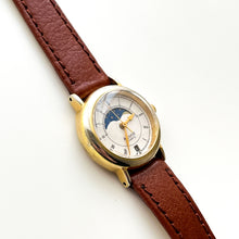 Load image into Gallery viewer, Vintage Ladies' Accurist Moon Phase Quartz Watch with Brown Leather Strap