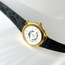 Load image into Gallery viewer, Vintage Ladies' Sutus Moon Phase Quartz Watch with Black Leather Strap