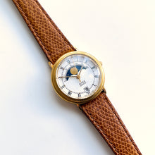 Load image into Gallery viewer, Vintage Ladies Alfex Moon Phase Quartz Watch with Brown Leather Strap