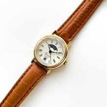 Load image into Gallery viewer, Ladies' 90s Moon Phase Equinox Quartz Watch with Brown Leather Strap