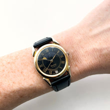 Load image into Gallery viewer, Vintage Ladies/Unisex Sutus Moon Phase Quartz Watch with Black Leather Strap