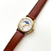 Load image into Gallery viewer, Vintage Ladies' Accurist Moon Phase Quartz Watch with Brown Leather Strap