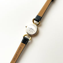 Load image into Gallery viewer, Rare 1980 Gold-Plated Ladies' Seiko Watch with Black Leather Strap