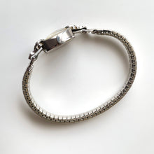 Load image into Gallery viewer, Vintage 1960 Ladies' Silver-Tone Bulova Mechanical Watch with Diamonds and Elasticated Bracelet