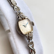 Load image into Gallery viewer, Vintage 1960 Ladies' Silver-Tone Bulova Mechanical Watch with Diamonds and Elasticated Bracelet