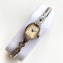Load image into Gallery viewer, Vintage 1960 Ladies' Silver-Tone Bulova Mechanical Watch with Diamonds and Elasticated Bracelet