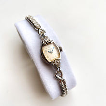 Load image into Gallery viewer, Vintage 1960 Ladies' Silver-Tone Bulova Mechanical Watch with Diamonds and Elasticated Bracelet