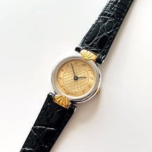 Load image into Gallery viewer, Vintage Two-Tone Karl Lagerfeld Quartz Watch with Black Leather Strap
