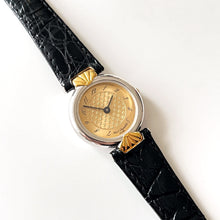 Load image into Gallery viewer, Vintage Two-Tone Karl Lagerfeld Quartz Watch with Black Leather Strap