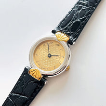 Load image into Gallery viewer, Vintage Two-Tone Karl Lagerfeld Quartz Watch with Black Leather Strap