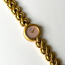 Load image into Gallery viewer, Vintage 1990s Gold-Plated Ladies' Seiko Quartz Watch With Intricate Bracelet and Pink Dial