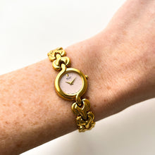 Load image into Gallery viewer, Vintage 1990s Gold-Plated Ladies' Seiko Quartz Watch With Intricate Bracelet and Pink Dial