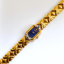 Load image into Gallery viewer, Rare Vintage 1990s 18ct Gold-Plated Ladies' Seiko Quartz Watch With Blue Dial, Diamonds and Sapphires