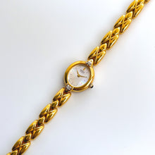 Load image into Gallery viewer, Rare Vintage 1990s 18ct Gold-Plated Ladies' Seiko Quartz Watch With Tiny Silver Dial and Genuine Diamonds