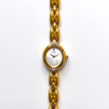 Load image into Gallery viewer, Rare Vintage 1990s 18ct Gold-Plated Ladies' Seiko Quartz Watch With Tiny Silver Dial and Genuine Diamonds