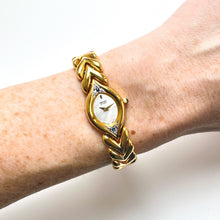 Load image into Gallery viewer, Rare Vintage 1990s 18ct Gold-Plated Ladies' Seiko Quartz Watch With Mother of Pearl Dial and Sapphires