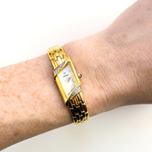 Load image into Gallery viewer, Rare Vintage 1990s 18ct Gold-Plated Ladies' Seiko Quartz Watch With Asymmetrical Mother of Pearl Dial and Genuine Diamonds