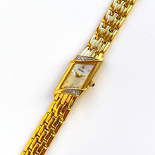 Load image into Gallery viewer, Rare Vintage 1990s 18ct Gold-Plated Ladies' Seiko Quartz Watch With Asymmetrical Mother of Pearl Dial and Genuine Diamonds