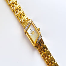 Load image into Gallery viewer, Rare Vintage 1990s 18ct Gold-Plated Ladies' Seiko Quartz Watch With Asymmetrical Mother of Pearl Dial and Genuine Diamonds