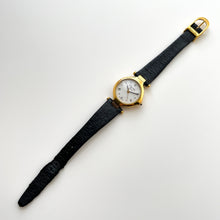 Load image into Gallery viewer, Vintage Christian Dior Gold-Plated Ladies' Quartz Watch with Black Leather Strap