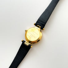 Load image into Gallery viewer, Vintage Christian Dior Gold-Plated Ladies' Quartz Watch with Black Leather Strap