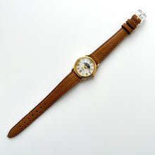 Load image into Gallery viewer, Vintage Constant Sun & Moon Phase Quartz Watch with Brown Leather Strap