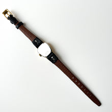 Load image into Gallery viewer, Gold-Plated Bifora Mechanical Watch with Gold Plated Case and Leather Strap